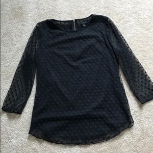 Black polka dot blouse